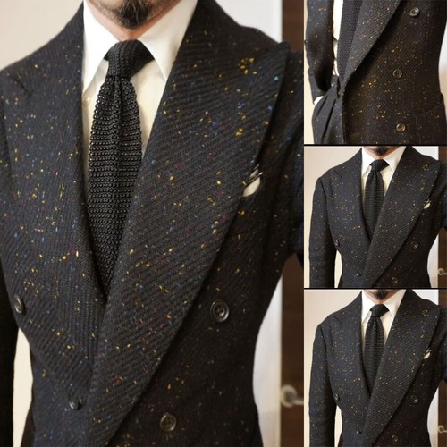 Fashion tweed men suits wide - tweed, men's